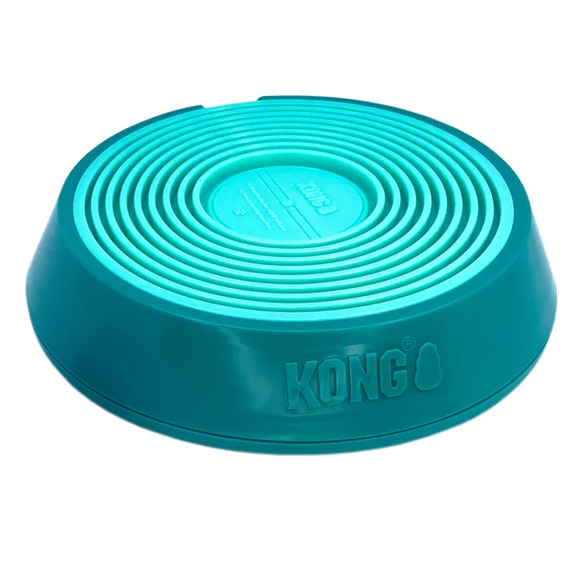 KONG Licks Spinz hračka pro psy - modrozelená, velikost L: cca Ø 20,3 x V 4,5 cm