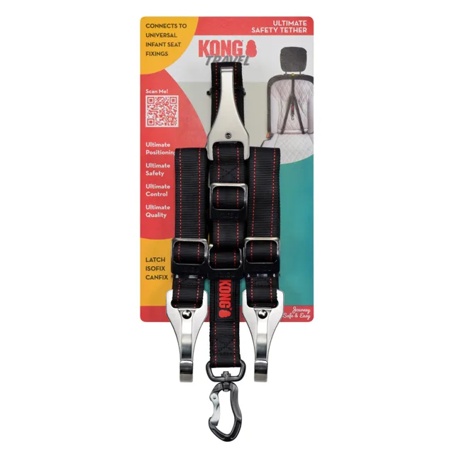 KONG Travel Ultimate bezpečnostní vodítko do auta - D cca 79-126 cm, Š 3,8 cm