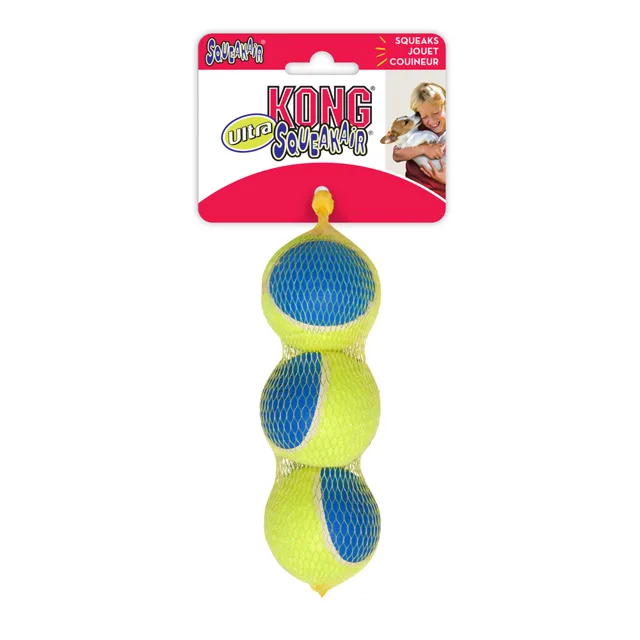 KONG Ultra SqueakAir míček - Výhodné balení 2 x 3 ks