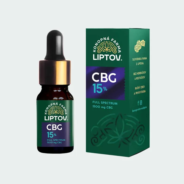 Konopná farma Liptov CBG olej/kapky 15%