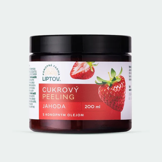 Konopná farma Liptov Cukrový peeling - Jahoda (s konopným olejem)