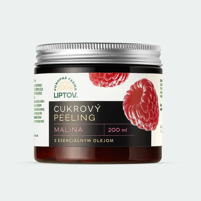 Konopná farma Liptov Cukrový peeling – Malina