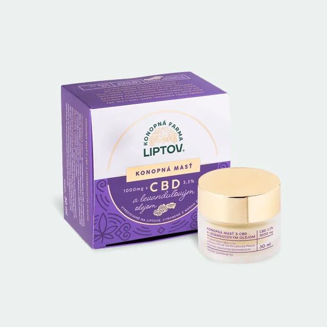 Konopná farma Liptov Konopná mast CBD 1000 mg levandule