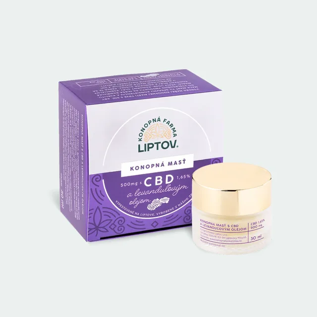Konopná farma Liptov Konopná mast CBD 500 mg levandule