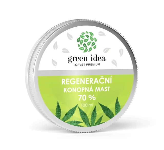 Konopná regenerační mast 70% ,100ml .K péči o ekzematickou a svědivou pokožku