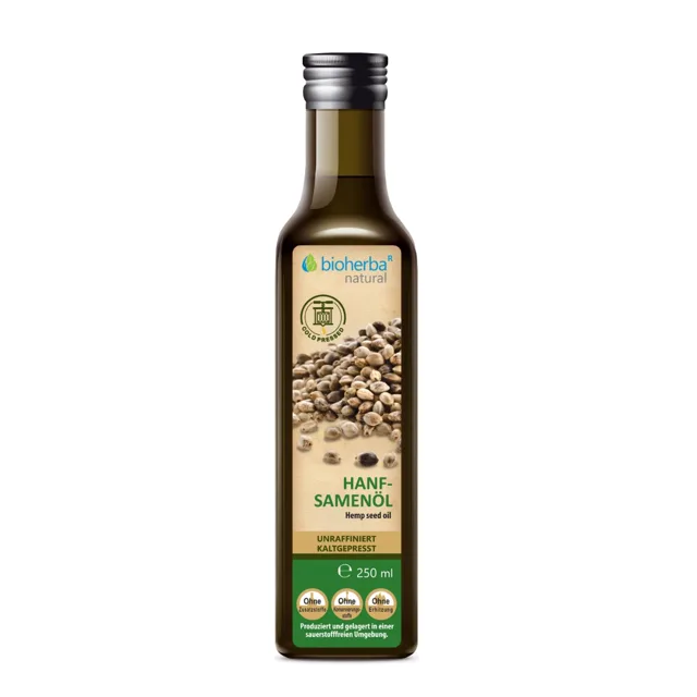 Konopný olej lisovaný za studena - 250 ml - Bioherba