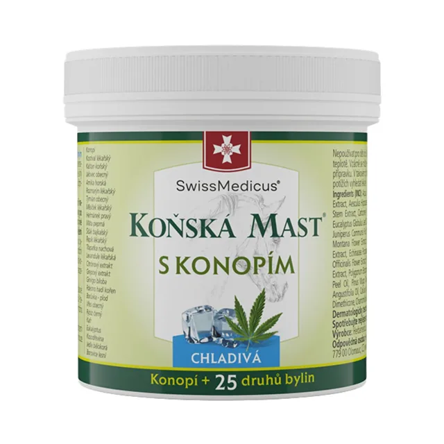 Koňská mast s konopím chladivá - 500 ml - SwissMedicus