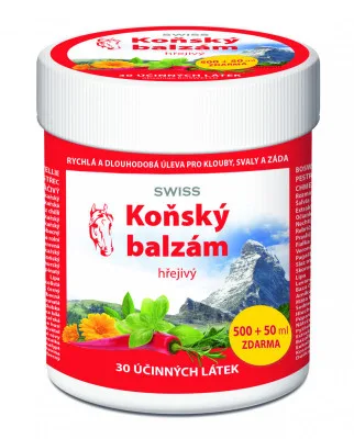 Koňský balzám SWISS hřejivý 500 + 50 ml