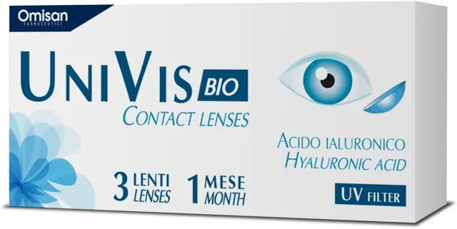 Kontaktní čočky Univis Bio, 3 měsíční kontaktní čočky pro korekci krátkozrakosti -2,00
