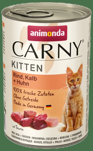 Konzerva ANIMONDA Carny Kitten hovězí + telecí + kuřecí 400g