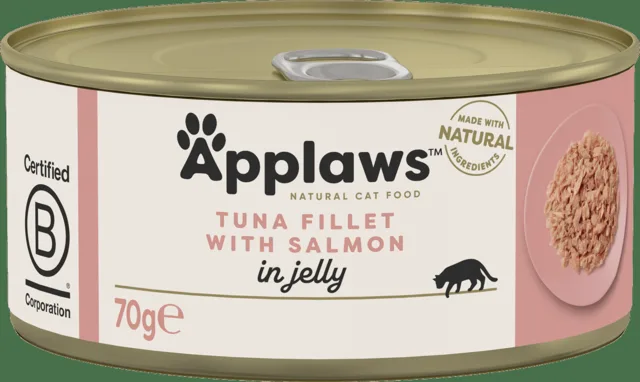 Konzerva Applaws Cat Tin Tuna Fillet with Salmon in Jelly 70 g