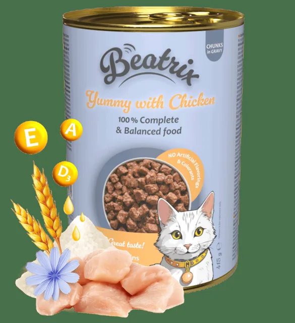 Konzerva Beatrix Adult Cat s kuřecím 415g