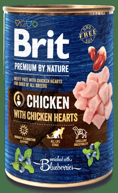 Konzerva Brit Premium by Nature Chicken with Hearts 400g