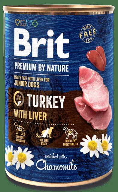 Konzerva Brit Premium by Nature Turkey with Liver 400g