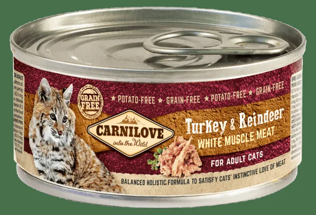 Konzerva Carnilove Turkey & Reindeer for Adult Cats 100g