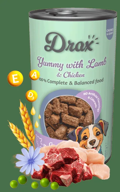 Konzerva Drax Adult Dog s jehněčím a kuřecím 415g
