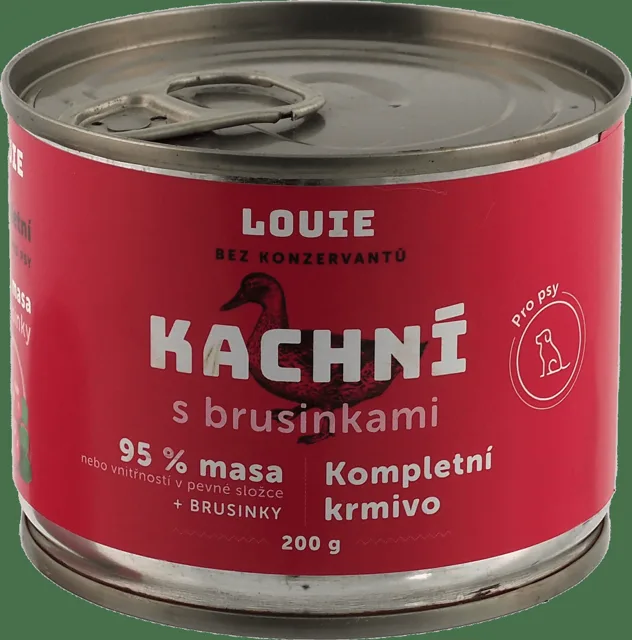 Konzerva Louie kachní s brusinkami, vitamíny a minerály 200g