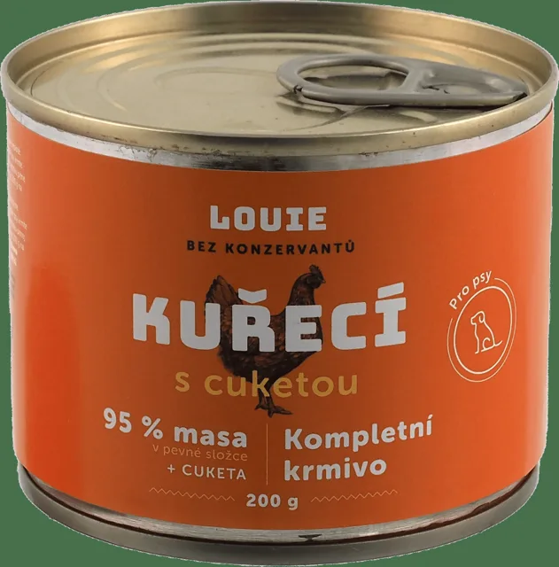 Konzerva Louie kuřecí s cuketou, vitamíny a minerály 200g