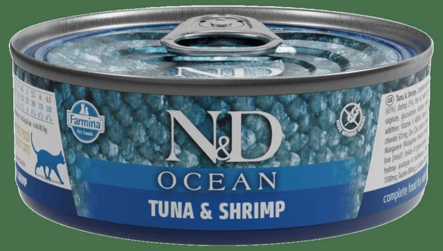 Konzerva N&D Cat Ocean Tuna & Shrimp 70g