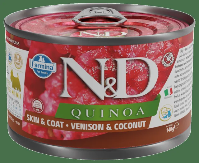 Konzerva N&D Quinoa Dog Skin&Coat Venison 140g