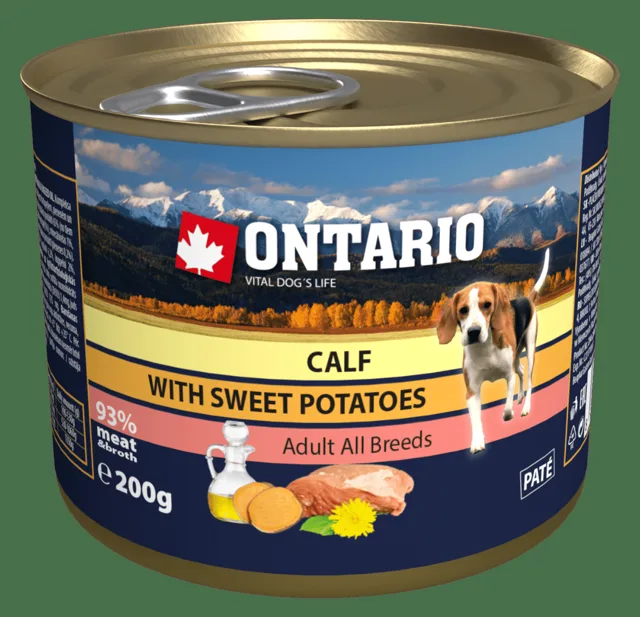 Konzerva Ontario Calf, Sweetpotato, Dandelion and linseed oil 200g