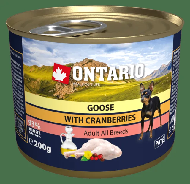 Konzerva Ontario Goose, Cranberries, Dandelion and linseed oil 200g