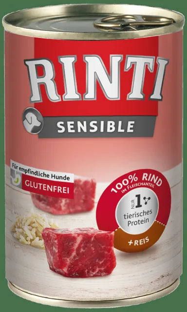 Konzerva Rinti Sensible hovězí + rýže 400g