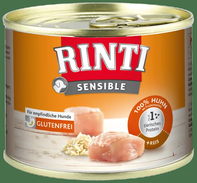 Konzerva Rinti Sensible kuře + rýže 185g