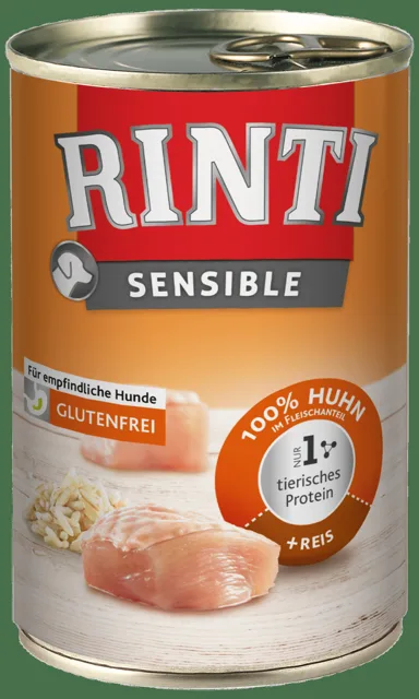 Konzerva Rinti Sensible kuře + rýže 400g
