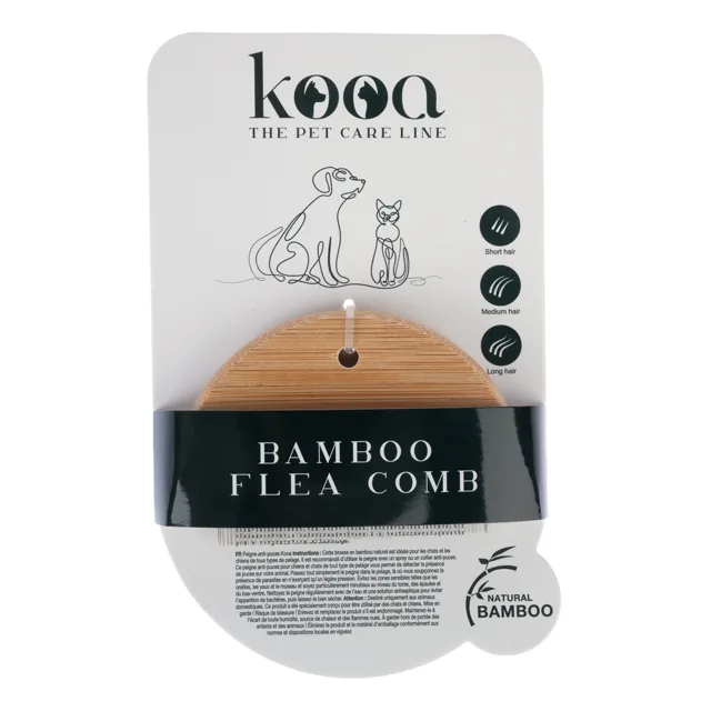 kooa hřeben na blechy z bambusu - D 10 x Š 6,7 x V 1 cm