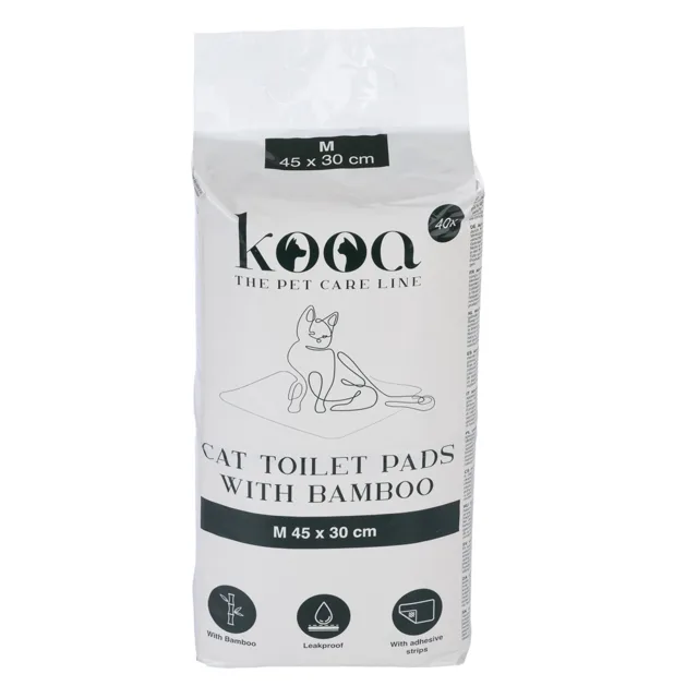 kooa výcviková podložka s bambusem pro kočky - střední: D 45 x Š 30 cm, 80 kusů