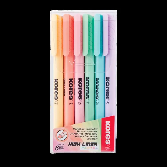 Kores Barevné zvýrazňovače 0,5-3,5 mm Pastel 10 ks