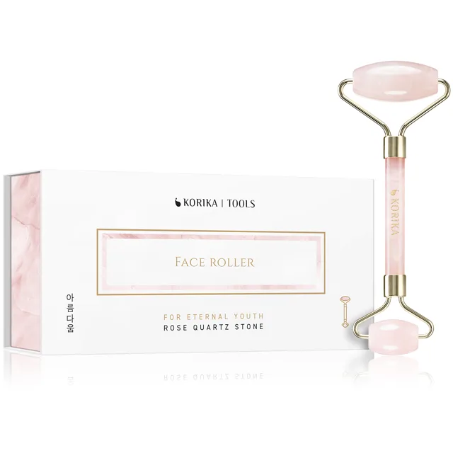 KORIKA Masážní váleček na obličej z růženínu (Face Roller)