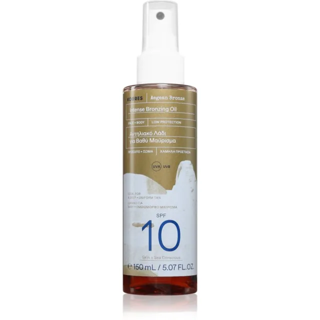 Korres Aegean Bronze olej na opalování pro zvýraznění opálení SPF 10 150 ml