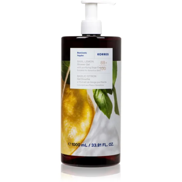 Korres Basil Lemon osvěžující sprchový gel 1000 ml