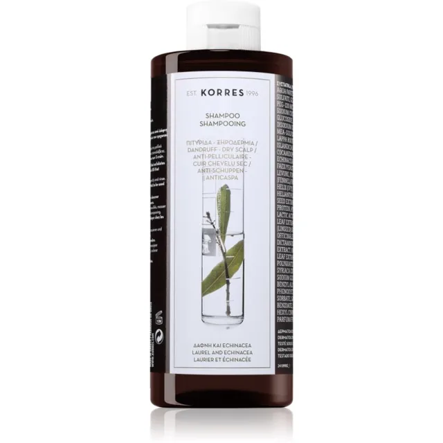 Korres Laurel & Echinacea šampon proti lupům pro suchou pokožku 400 ml