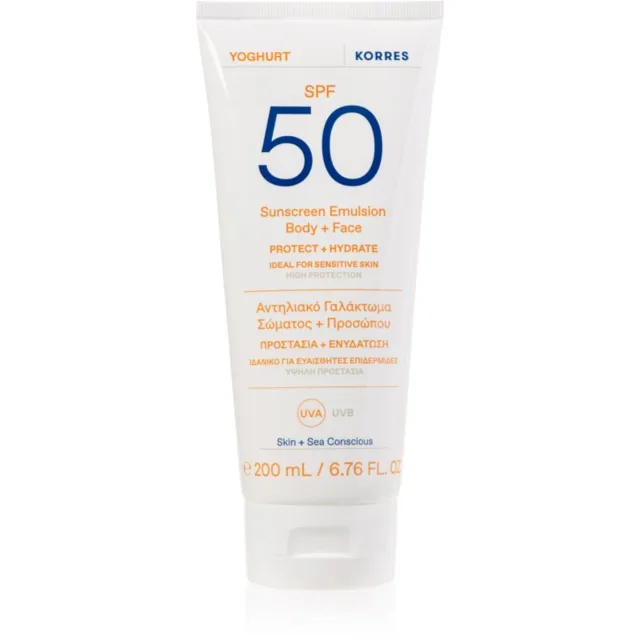 Korres Yoghurt Sunscreen opalovací emulze s hydratačním účinkem SPF 50 200 ml