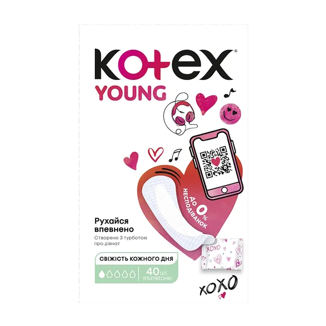KOTEX YOUNG Ultraslim slipové vložky 40 ks