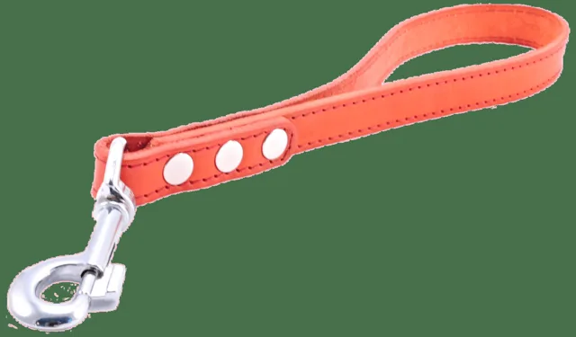 Kožená ručka Tamer 35cm červená