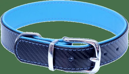 Kožený obojek BaF Carbon 66cm tyrkysový