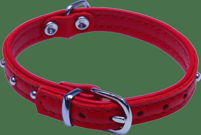 Kožený obojek BaF Denys 32cm červený