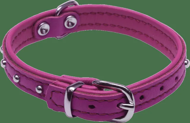 Kožený obojek BaF Denys 32cm fuchsiový