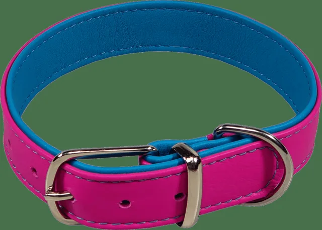 Kožený obojek BaF Jacky 46cm fuchsiový