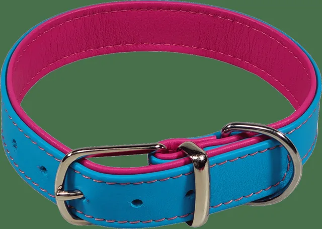 Kožený obojek BaF Jacky 46cm tyrkysový