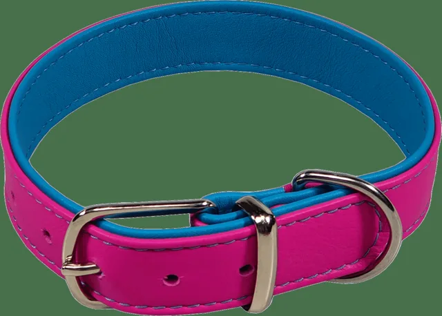 Kožený obojek BaF Jacky 52cm fuchsiový
