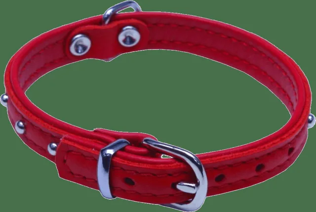 Kožený obojek BaF Pet Denys 27cm červený