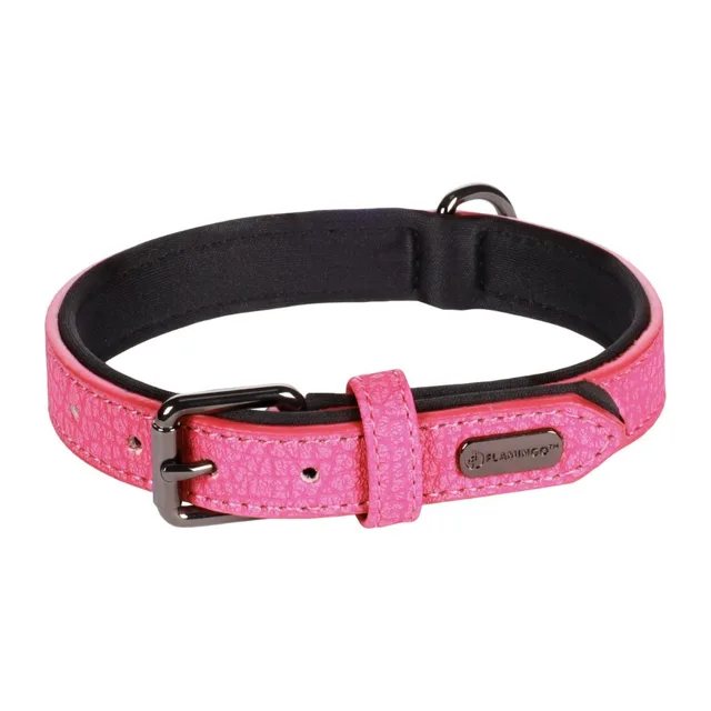 Kožený obojek Flamingo Leza růžová - XXS: 15-20cm | P53471