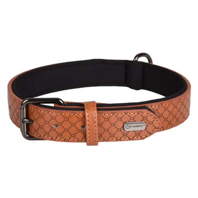 Kožený obojek Flamingo Patti hnědá | P53452