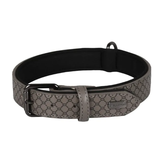 Kožený obojek Flamingo Patti šedá - L | P53215