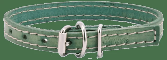 Kožený obojek Tamer 1cm/25cm zelený
